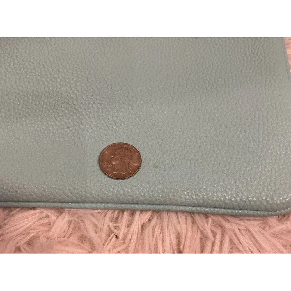 Thirty-One Jewell Zip Clutch Makeup Cosmetics Jewelry‎ Bag Aqua Pale Green Blue